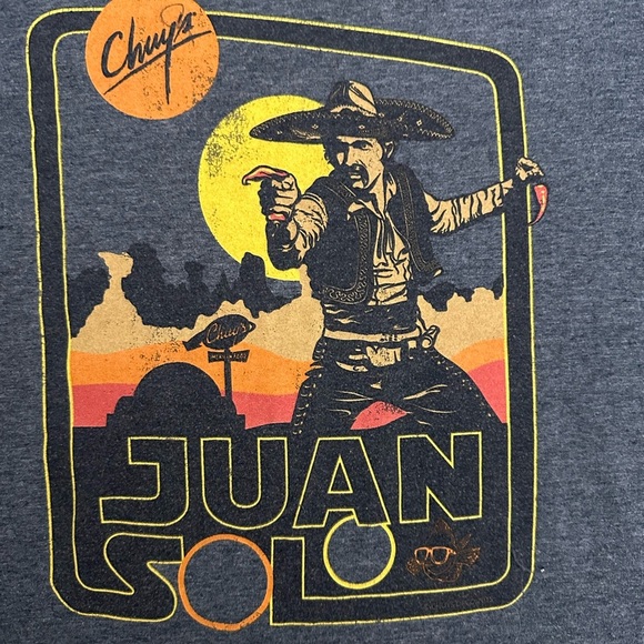 Chuy’s Mexican Food Juan Solo Star Wars Tee Shirt Unisex Size Small Tex Mex - Picture 2 of 6